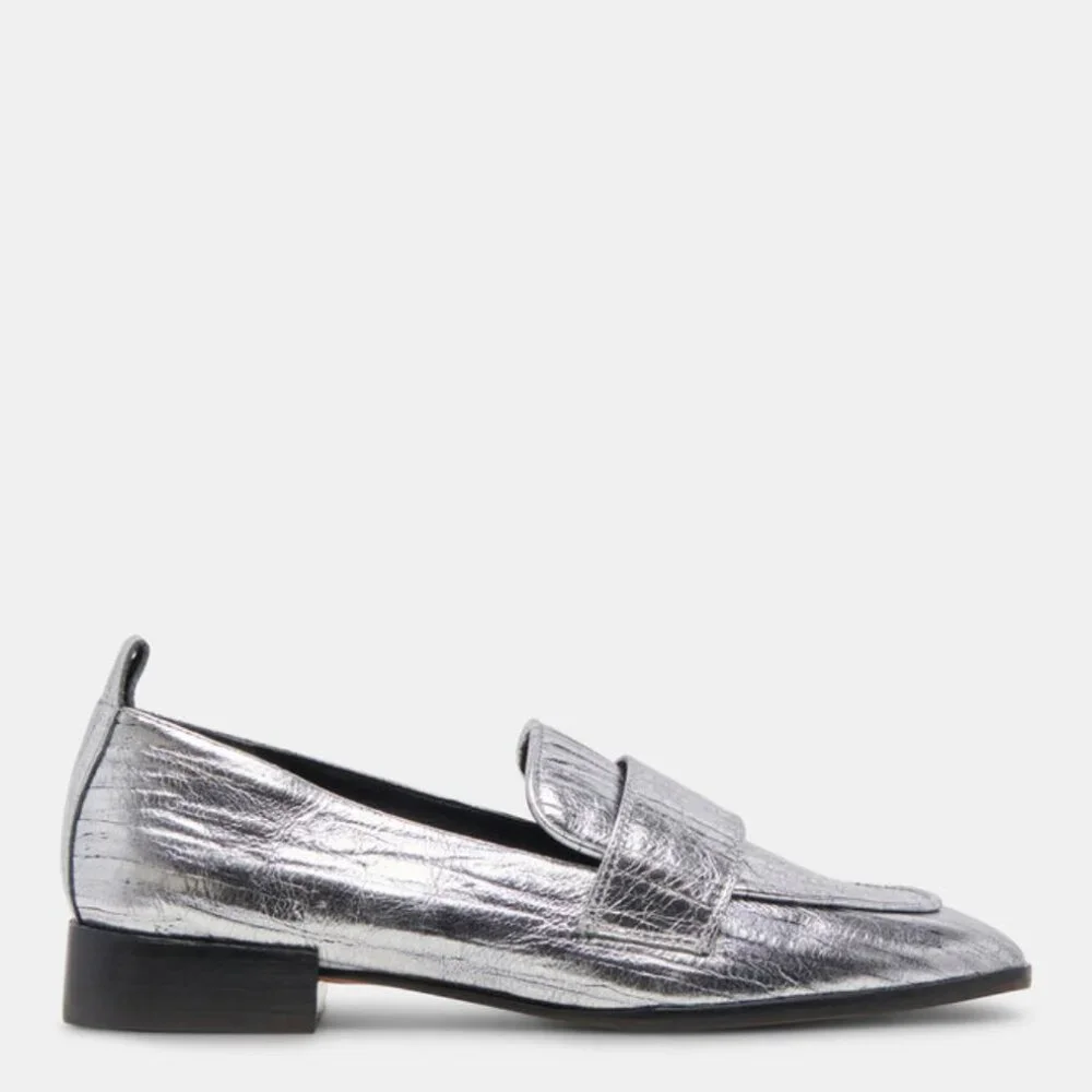 Dolce Vita Nygel Graphite Metallic Leather Loafers